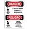 Signmission OSHA Sign, Caustic Area Goggles Required Bilingual, 10in X 7in Rigid Plastic, 7" W, 10" H, Spanish OS-DS-P-710-VS-1056 - alternate 1